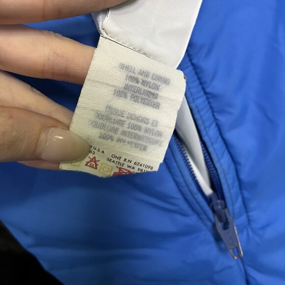 Vintage 80s Roffe Ski Bib Overalls Blue Nylon Insulated Snow Pants Womens Small - Picture 10 of 14